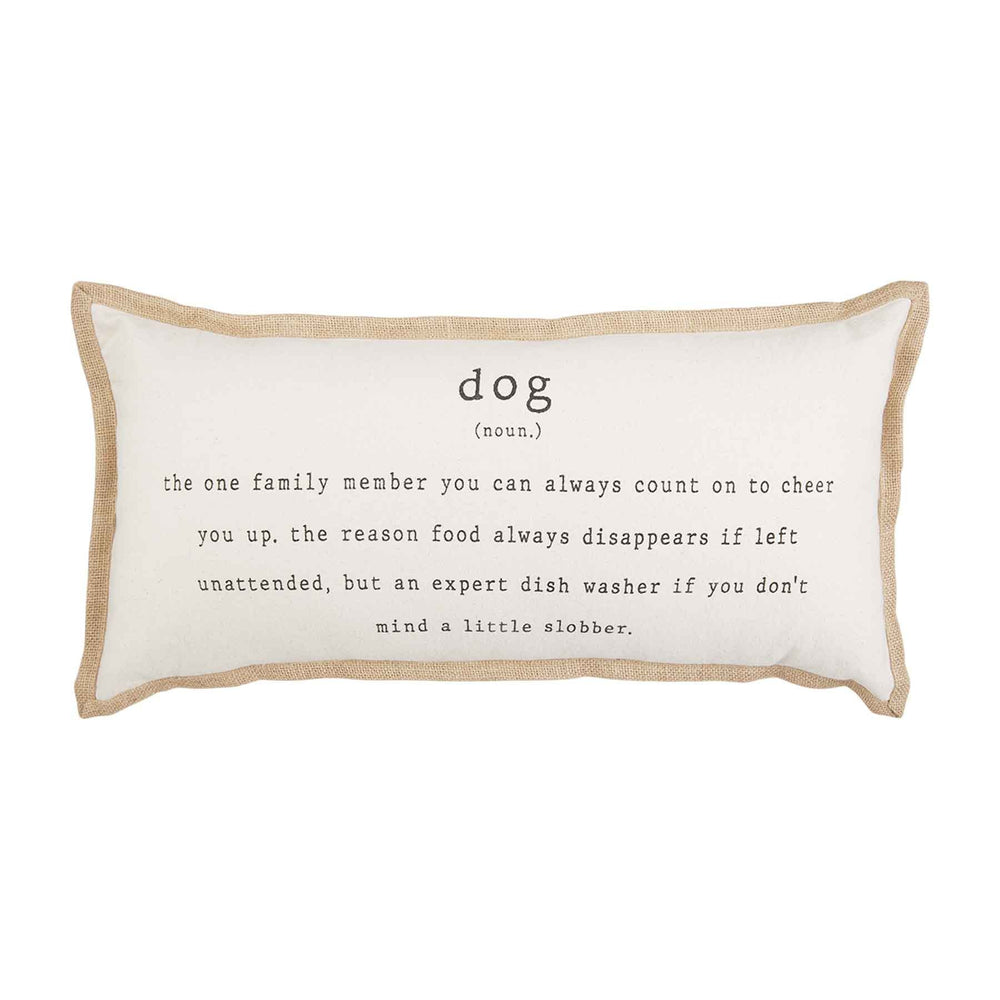 Mud Pie Dog Definition Jute Pillow 41600678D *PICK UP ONLY*