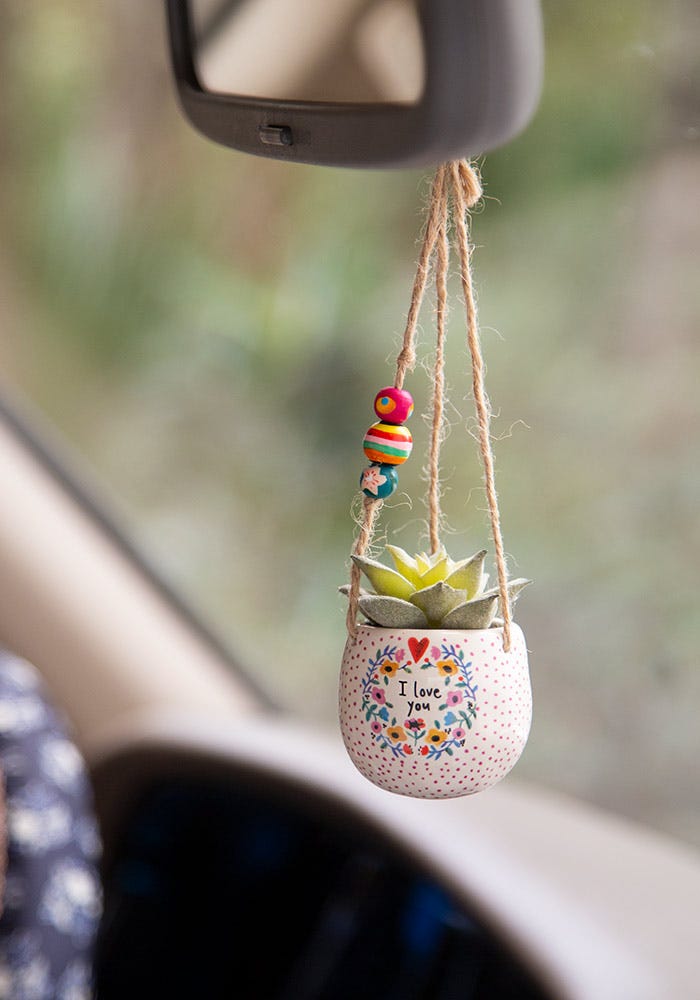succulent car decor Natural Life Mini Hanging Faux Succulents – Urban Farmhouse