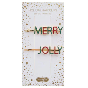 Mud Pie Merry & Jolly Holiday Hair Clips 80160045M