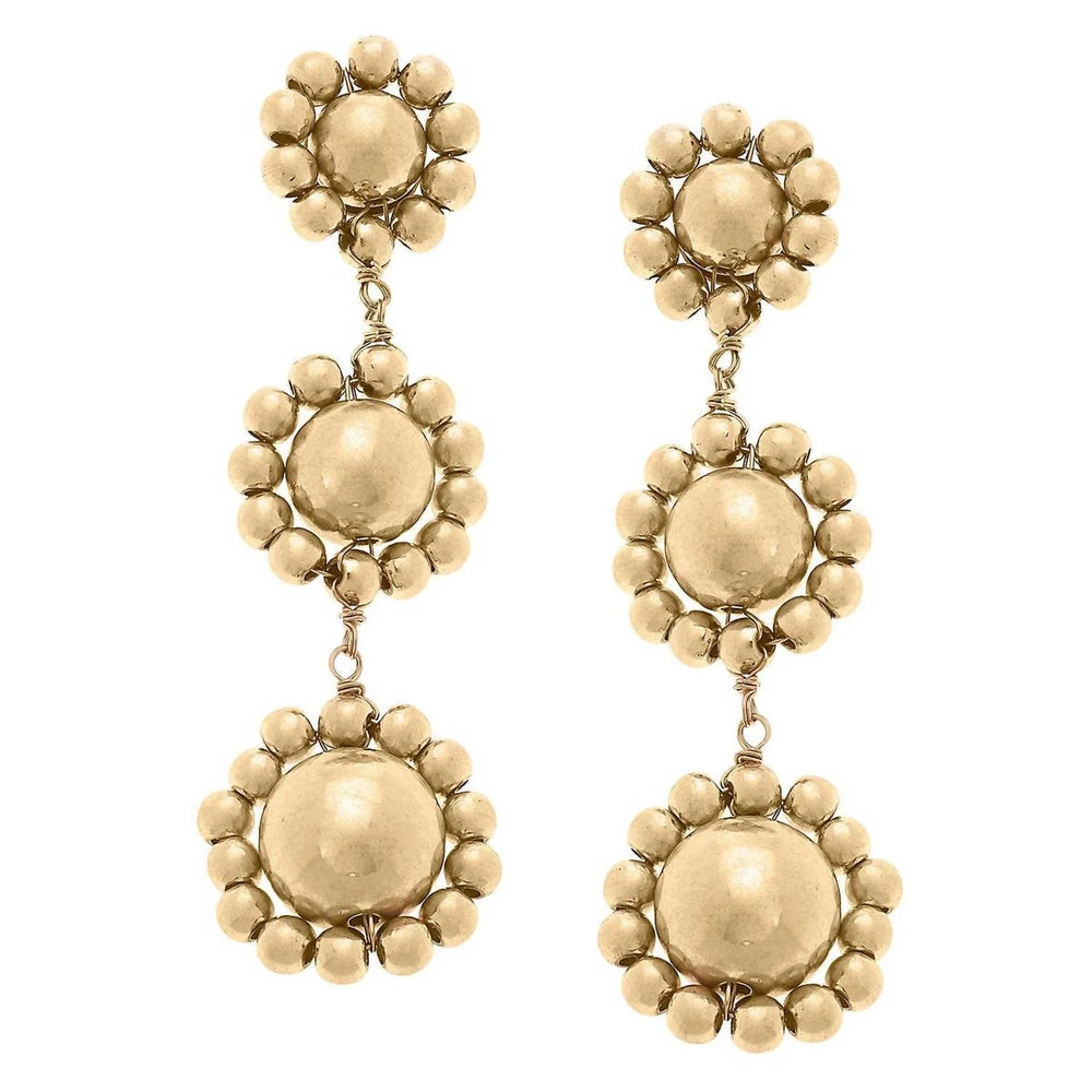 Canvas Adelaide Statement Drop Earrings Worn Gold 23048E-GD
