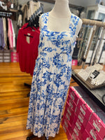 ee:some Blue Floral Print Tiered Maxi Dress