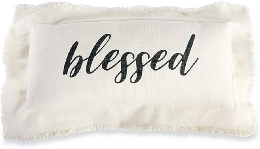Mud Pie Blessed Frayed Pillow 41600138