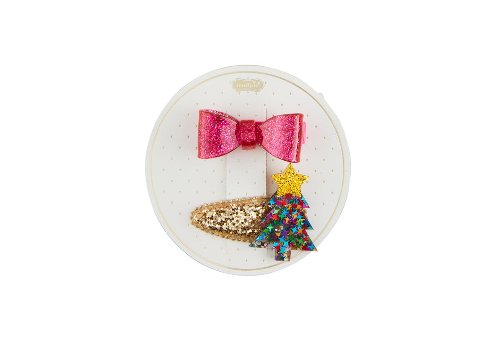 Mud Pie Pink Tree Hair Clips 10160176P