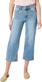 Judy Blue Curvy High Waist Double Waistband Cropped Wide Leg Jeans 116380