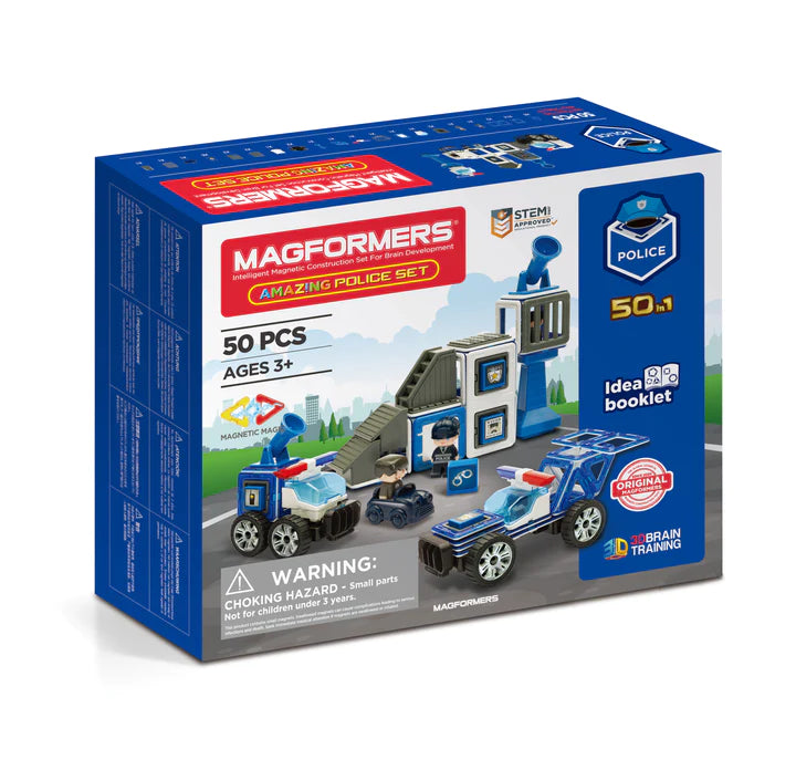 Magformers Amazing Police Magnetic Building Cubes