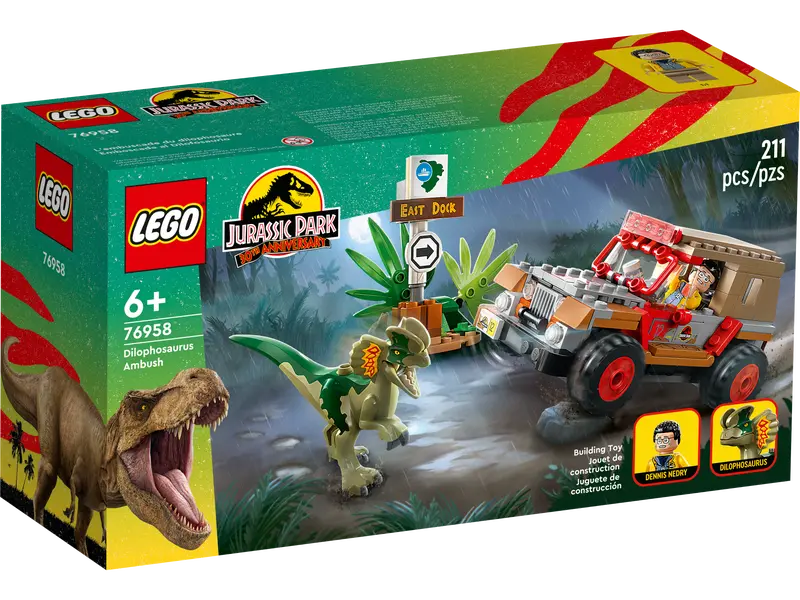 LEGO 76958 Jurassic Park 30th Anniversary Dilophosaurus Ambush