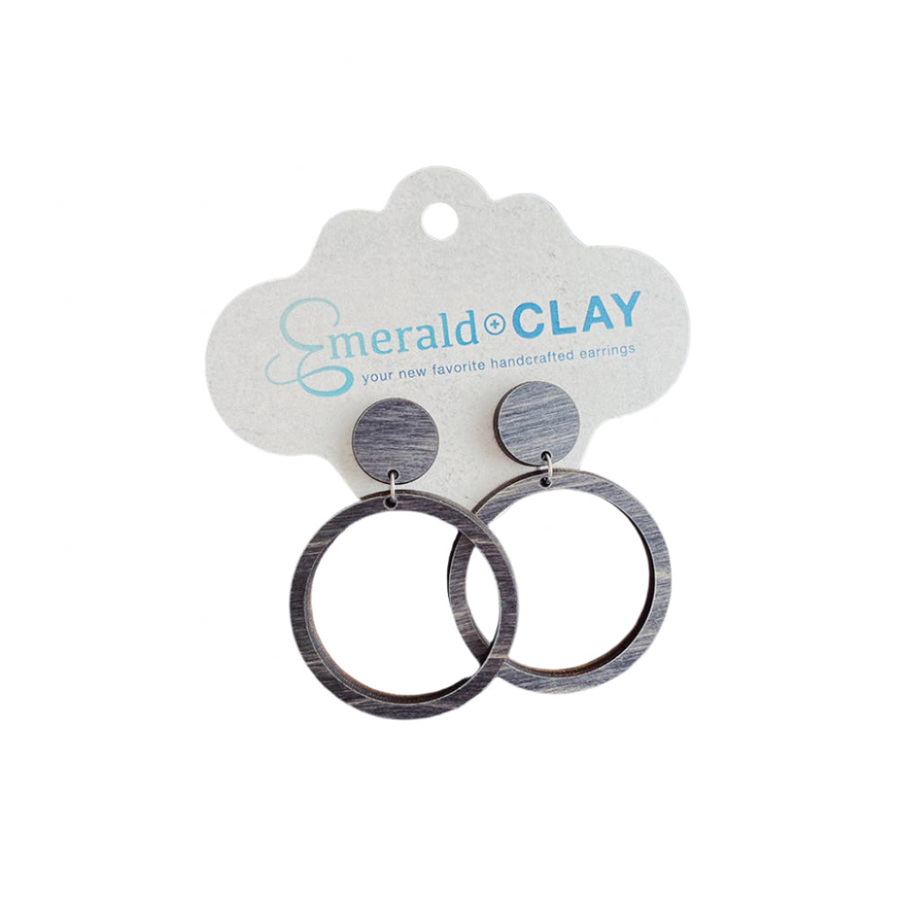 Emerald + Clay Stud & Hoop Wood Earrings