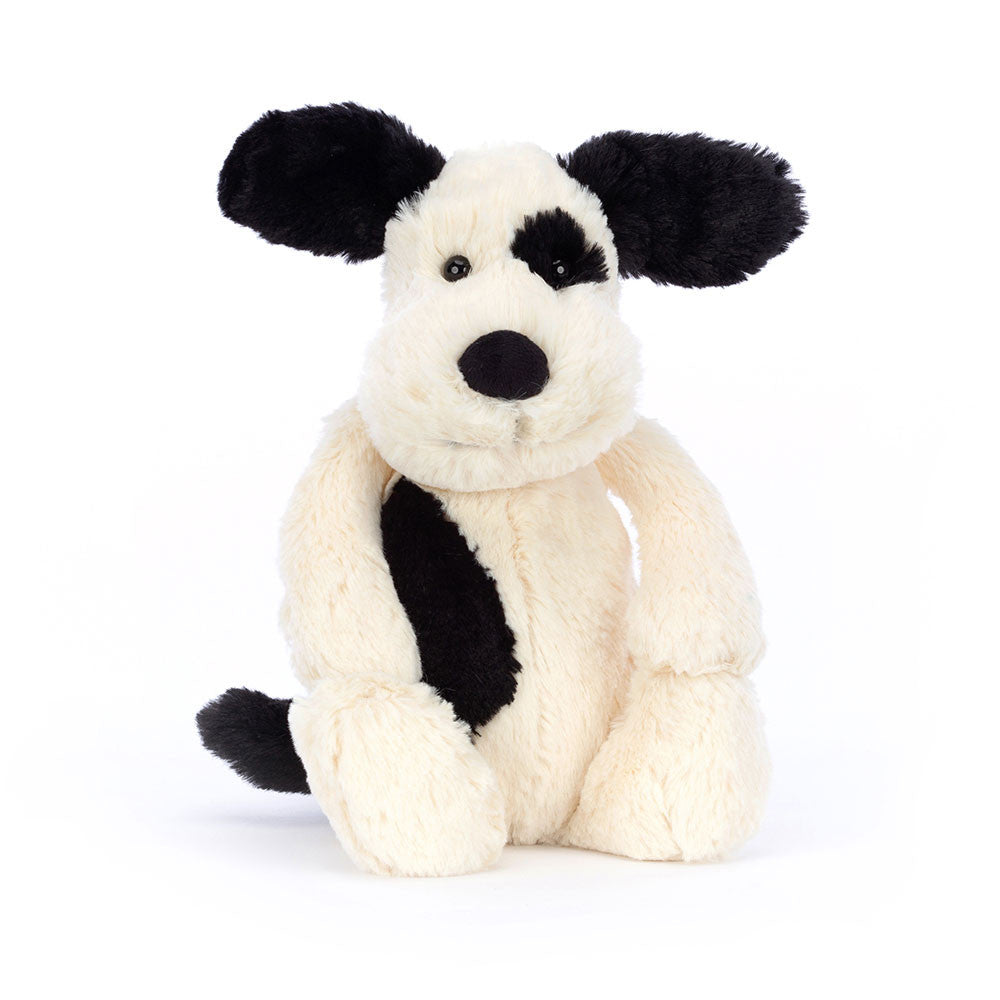 Jellycat My Name is Bashful Black & Cream Puppy Medium - BAS3BCP