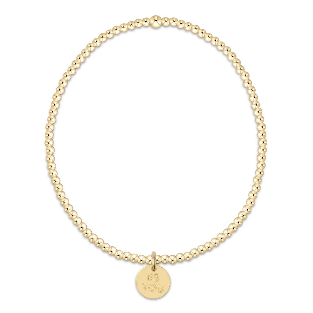 Enewton EXTENDS classic gold 2mm bead bracelet - be you. small gold word disc BEXCLG2BEYSMGWD