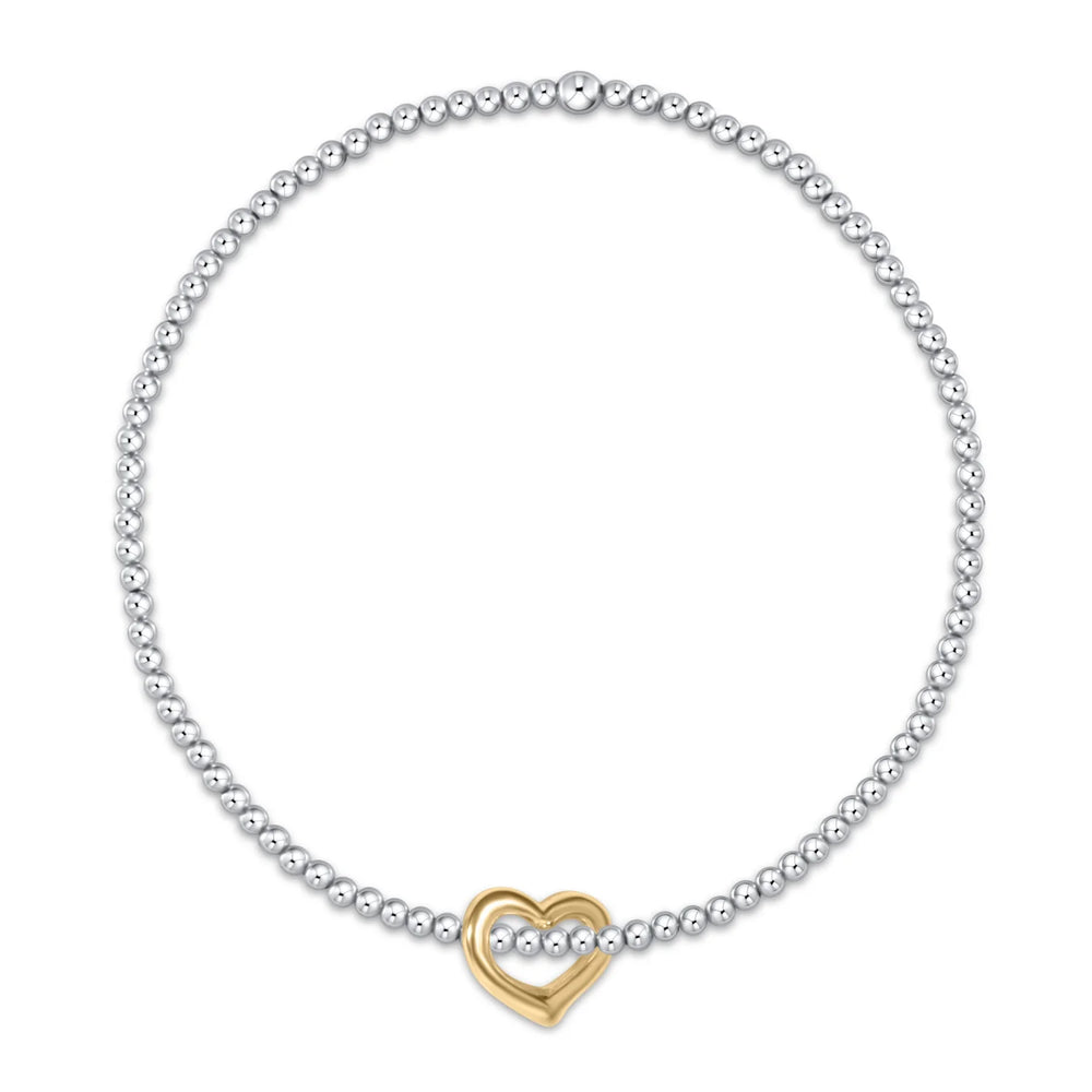 Enewton EXTENDS classic sterling mixed metal 2.5mm bead bracelet - love gold charm