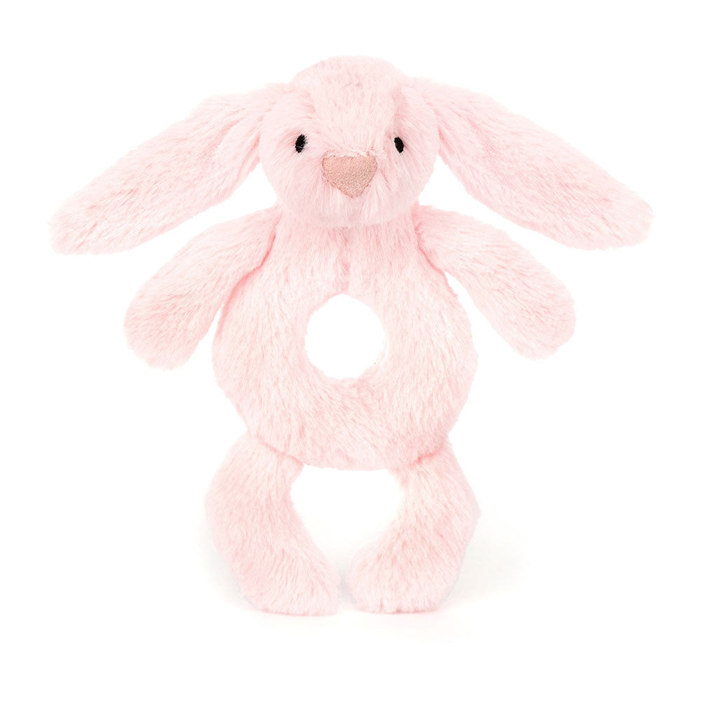 Jellycat I am Bashful Pink Bunny Ring Rattle BRR4BP