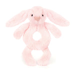 Jellycat I am Bashful Pink Bunny Ring Rattle BRR4BP