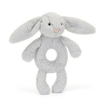 Jellycat I am Bashful Grey Bunny Ring Rattle BRR4BS