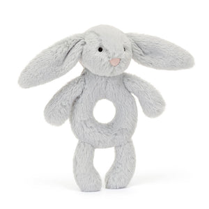 Jellycat I am Bashful Grey Bunny Ring Rattle  - BRR4BS