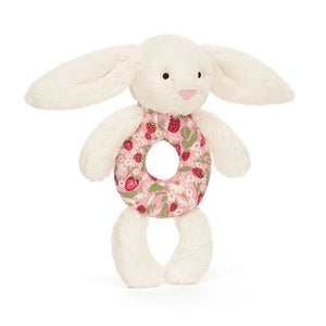 Jellycat I am Blossom Cream Bunny Berry Ring Rattle - BRR4MS