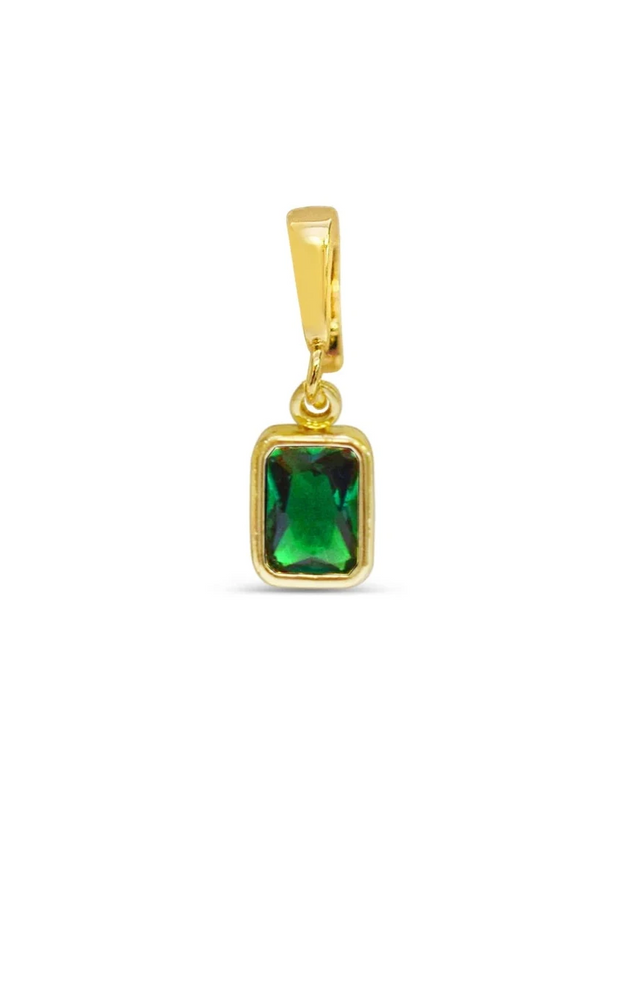Charm Era Gold Emerald Baguette Charm CE-144-G