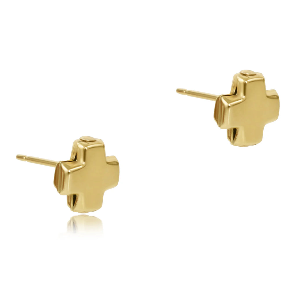 Enewton signature cross gold stud - gold ESCGSG