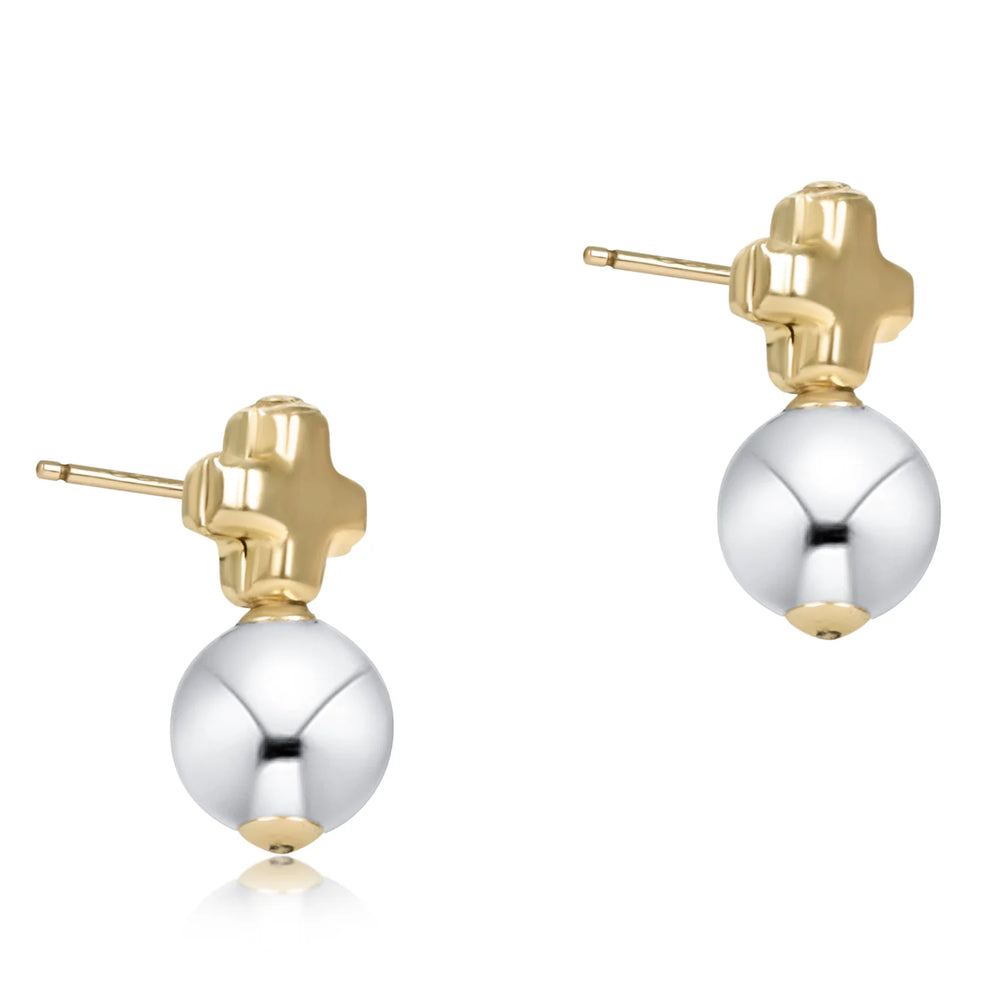 Enewton signature cross mixed metal stud - classic sterling ESCGSCLSS