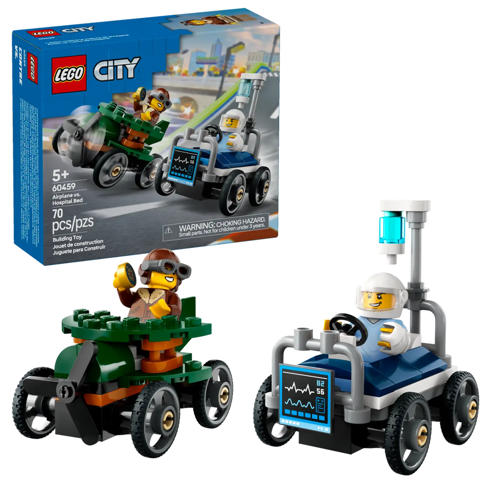 LEGO City Airplane vs. Hospital Bed Race Car Pack 60459