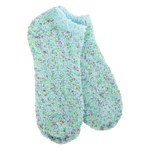 World's Softest Socks Cozy Collection Low Ankle Aqua Blue Confetti 75121