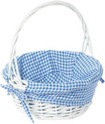 Mud Pie Small Wicker Blue Seersucker Basket 2122032B-S