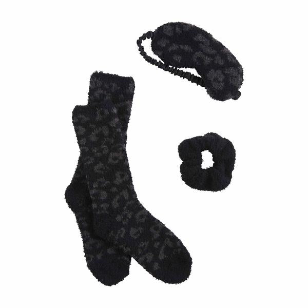 Mud Pie Chenille Socks Gift Set Black 80190002BK