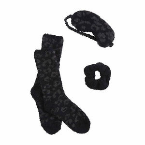Mud Pie Chenille Socks Gift Set Black 80190002BK