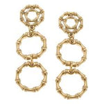 Canvas Jenny Bamboo Statement Drop Earrings Worn Gold 22907E-GD