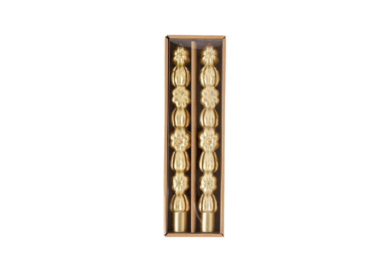 49800254G Gold Pumpkin Gather Taper Candle Set