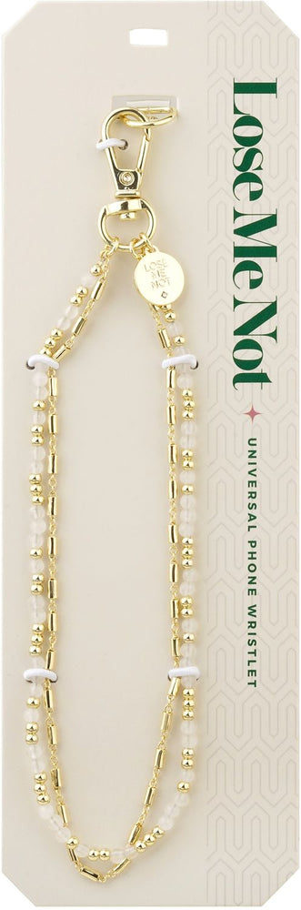 LMN-G011 Gold White & Gold Duo Strand Lose Me Not Universal Phone Wristlet
