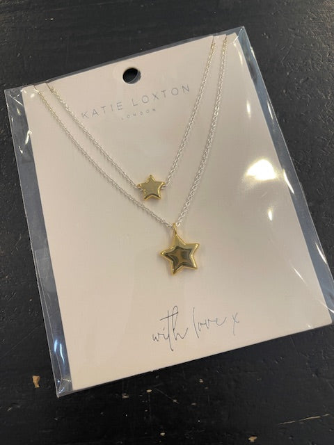 Katie Loxton Double Gold Star Necklace KLJ4827
