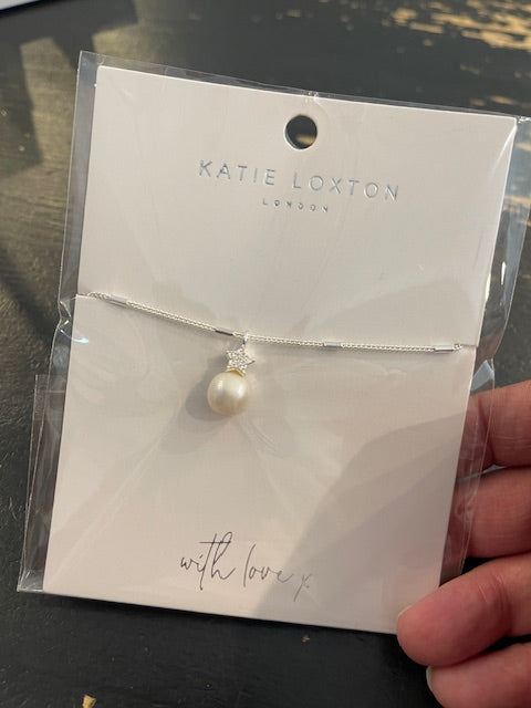 Katie Loxton Silver Star and Pearl Necklace KLJ4832/33