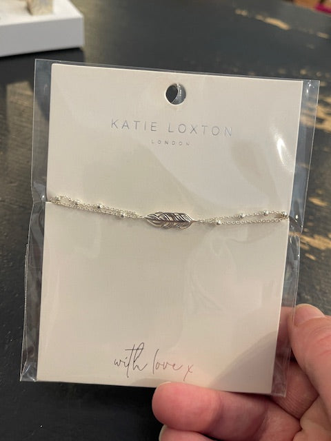 Katie Loxton Silver Feather Bracelet with Clasp KLJ4795