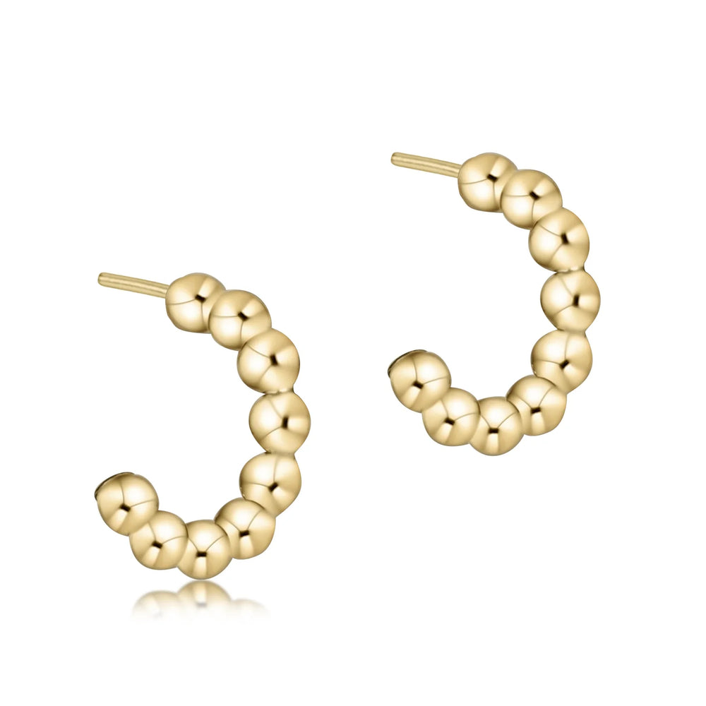Enewton Beaded Classic 1” Post Hoop 4mm Gold Earrings