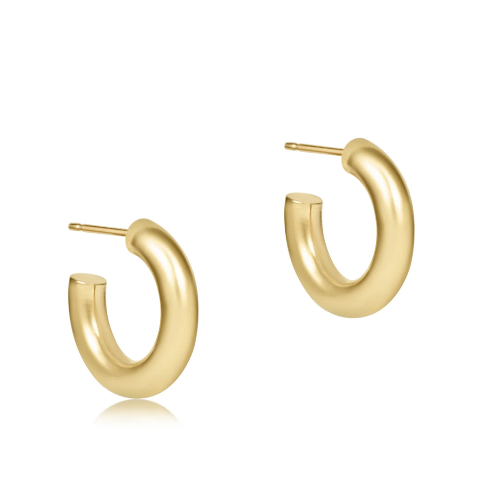 Enewton Round Gold 0.5” Post Hoop 4mm Smooth Earrings