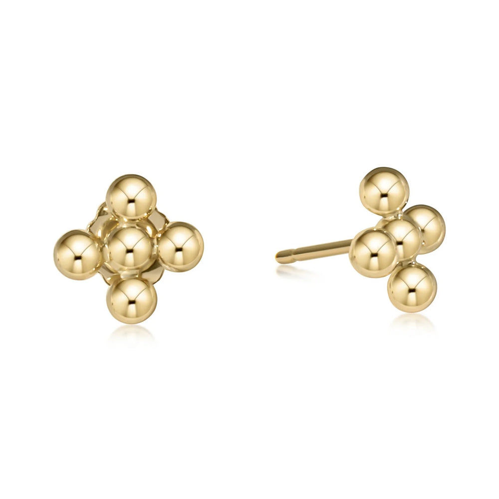 Enewton classic beaded signature cross stud - 3mm bead gold ECL3SCSG