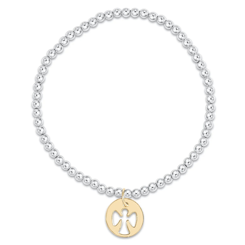 Enewton EXTENDS classic sterling mixed metal 3mm bead bracelet - guardian angel gold disc BEXCLSS3GAGD