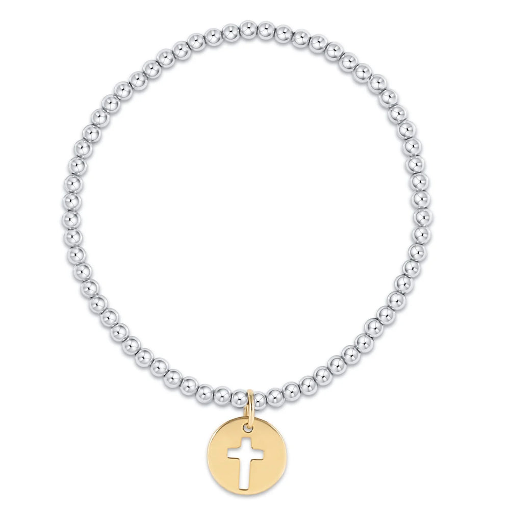 Enewton EXTENDS classic sterling mixed metal 3mm bead bracelet - blessed gold disc BEXCLSS3BLEGD