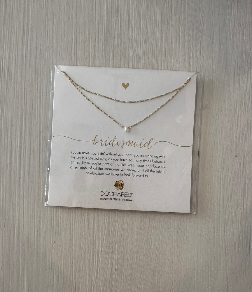 Dogeared Gold Pearl Double Bridesmaid Necklace