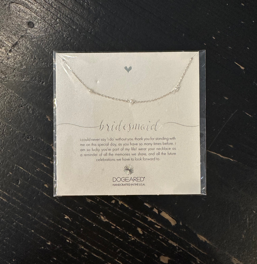 Dogeared Silver Pearl Choker Bridesmaid Necklace