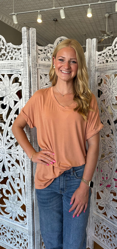Rae Mode V-Neck Short Sleeve Top T9732