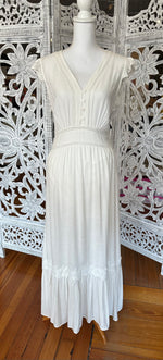 LoveStitch Lace Flutter Sleeve V-Neck Dress I-73636WL-SAS