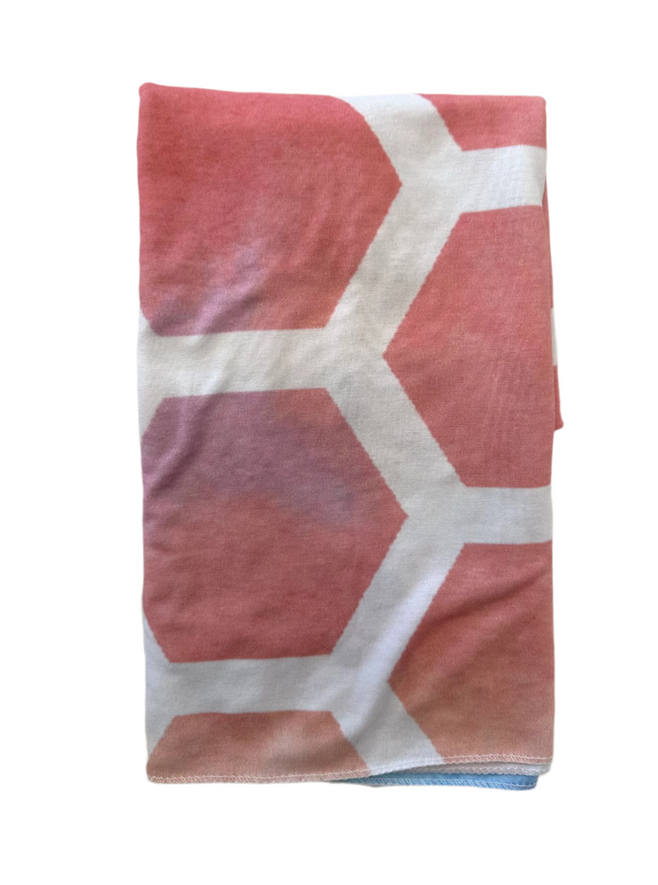 Blush and Blue Gradient Hexagon Swaddle