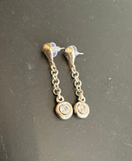 Pewter Crystal Teardrop Earrings 1842