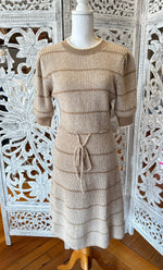 Anniewear Oatmeal Knit Tie Waist Dress ASW4590