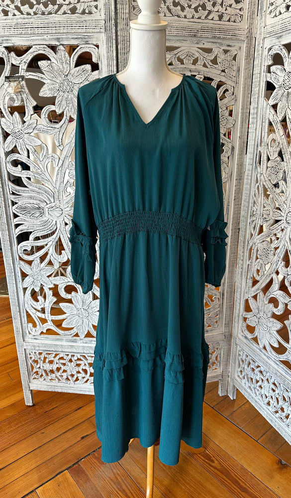 Coco + Carmen Curvy Teal Tiered Dress 2439040D