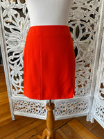 Skies Are Blue Coral Red Mini Skirt with Slit 52535