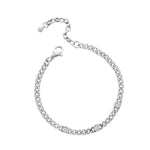 Isla Everyday Chain CZ Round Steel Bracelet B3002CZ3-ST