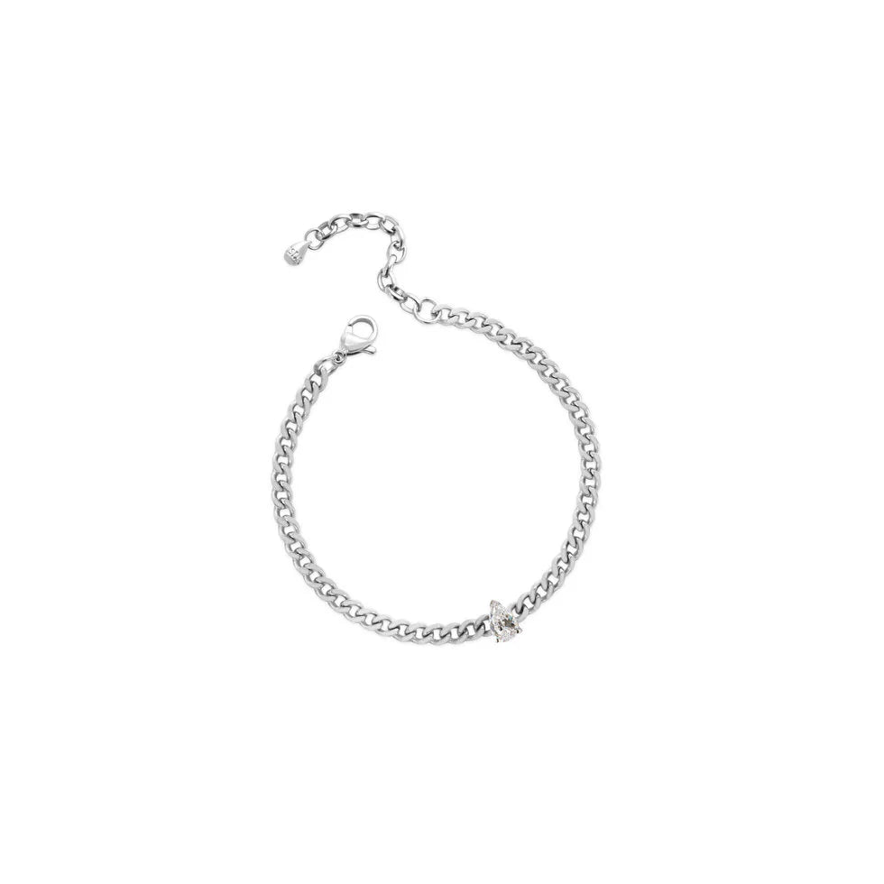 Isla Rope Chain Isla Everyday Chain CZ Teardrop Steel Bracelet B3002T1-ST – Urban Farmhouse