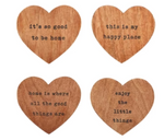 Mud Pie Wooden Heart Coasters 42500180